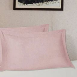 Maspar Woven Peach Cotton Blend Standard Size Pillow Sham - Set of 2-image-80