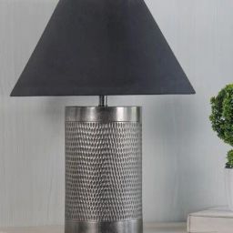 Kapoor Lamp Shades Brown & Black Aluminium Ohagun Carved Table Lamp-24
