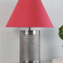 Kapoor Lamp Shades Brown & Red Aluminium Ohagun Carved Table Lamp-11