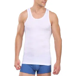 Jockey IC13 White Tencel Micro Modal Cotton Rib Sleeveless Vest with Extended Length for Easy Tuck-image-71