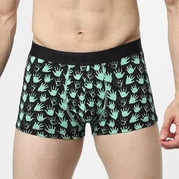 Jack & Jones Men Black Printed Cotton Trunk 153737301-picture-4