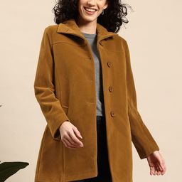 Mast & Harbour Velvet Finish Overcoat-image-60