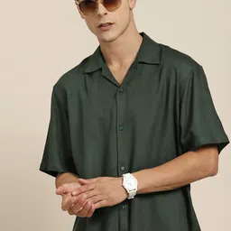 Hancock Cuban Collar Viscose Rayon Relaxed Fit Casual Shirt-image-95