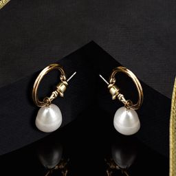 Accessorize London FRESHWATER PEARL HOOP Earing-49