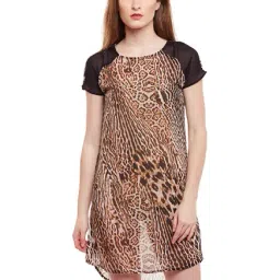 Oxolloxo Brown Printed Dress-image-99