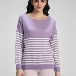 Forever 21 Purple Striped Sweater-image-18