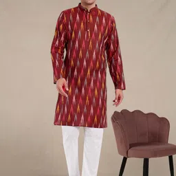 SKAVIJ Men Printed Regular Pure Cotton Kurta with Pyjamas-picture-5