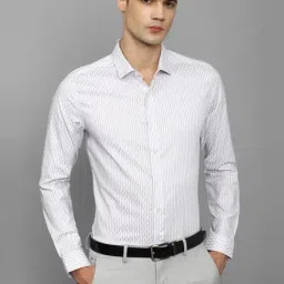 Louis Philippe White Cotton Slim Fit Striped Shirt-picture-23