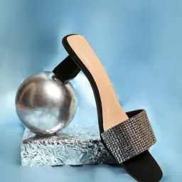 The White Pole Women's Black Casual Sandals-image-17