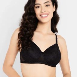 Clovia Black Lace Work T-Shirt Bra-image-36