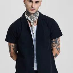 Snitch Men Comfort Relaxed Fit Cuban Collar Solid Cotton Casual Shirt-picture-21