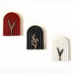 VAH Kya Bat Hai !! 3 Pieces Black & Maroon Textured Wooden Wall Decor-picture-41