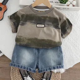 INCLUD Boys Striped T-shirt with Shorts-34