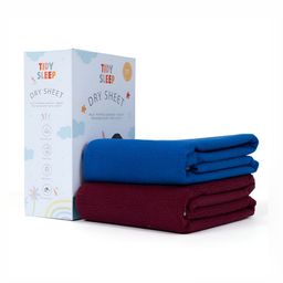 TIDY SLEEP Blue 2 Pieces Cotton Waterproof & Breathable Mattress Protectors-81