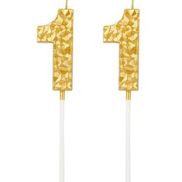 Party Anthem Textured Number 11 Candle - Golden-image-15