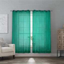 Hippo Eyelet Curtain Pack of 2 Green - 8 ft x 4.5 ft-11