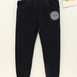 Earth Conscious Placement Printed Jogger Style Unisex Track Pant - Black & Blue-image-30