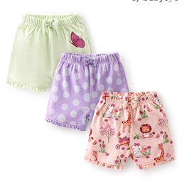 Babyoye Eco Conscious 100% Cotton Jungle Animals Printed - Purple Green & Peach-image-67