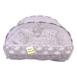 Kwitchy Baby Bed Luxury Bedding Memory Foam Mattress with Mosquito Net & Side Guards - Grey-0