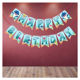 Wobbox Happy Birthday Banner, Baby Shark Theme Decoration Items Blue -Pack Of 1-image-50