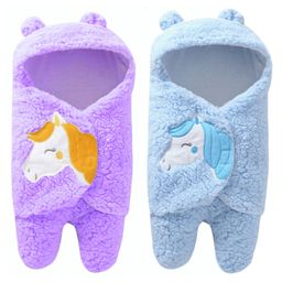 Brandonn Flannel Hooded Wearable Blanket Unicorn Patch Pack of 2 - Blue Purple-image-18