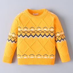 Mark & Mia Viscose Full Sleeves Pullover Sweater With Cable Knit Design - Yellow-image-40