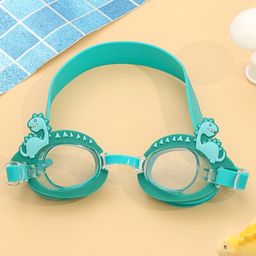 Yellow Bee Silicon Charming Dino-Themed 3D Swimming Goggles with Fun Spike Design for Boys- 1 Piece, Green-13