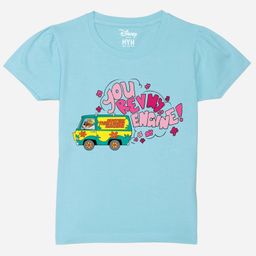 Wear Your Mind Cotton Warner Bros Featuring Half Sleeves Scooby Doo Characters Printed Tee - Sky Blue-picture-14