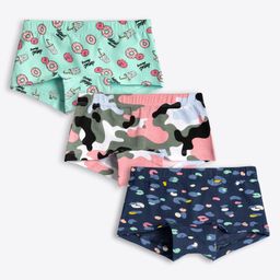 Ariel Cotton Blend Pack Of 3 Camouflage & Donuts Printed Briefs - Multi Colour-image-78