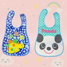 Badal Kidz Plastic Waterproof Baby Feeding Apron with BIB - Blue &Green(Pack of 2)-image-88
