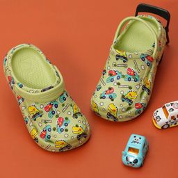 Yellow Bee Cars Designed Clogs - Olive-picture-15