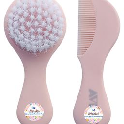 The Little Lookers Comb and Brush Set with Soft Bristles and Rounded Tips for Baby Sensitive Skin/Hair Care |Grooming Accessories - Pink-17
