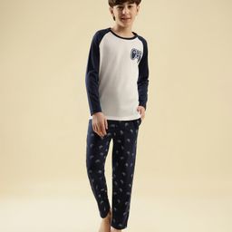 Lil Tomatoes Cotton Knit Full Sleeves Gaming Remote Printed Night Suit Set - White-picture-20