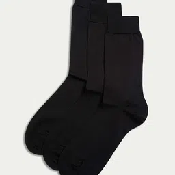 Marks & Spencer Men Pack Of 3 Pure Cotton Above Ankle Length Socks-image-22