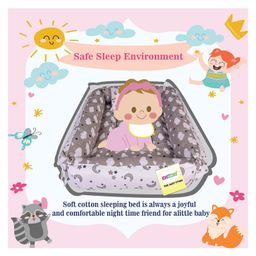 Kwitchy Baby Bed Luxury Bedding Memory Foam Mattress with Mosquito Net & Side Guards - Grey image 3