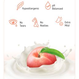 Babyhug Advanced Sensitive Peach Milk Shampoo No Tear Formula Suitable For Newborn Baby Pack of 2 - 100 ml each image 3