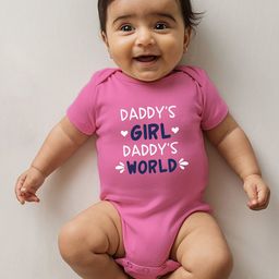 Zeezeezoo Infant Kids Daddy's Girl Daddy's World Printed Pure Cotton Bodysuit-image-82
