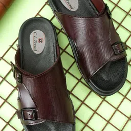 G L Trend Brown Leather Sandals-image-37