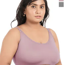 elina Pack Of 2 Full Coverage Non Padded Seamless Non-Wired Cotton Minimizer Bra-picture-10