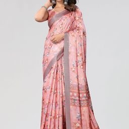 KALINI Floral Printed Saree With Blouse Piece-image-90