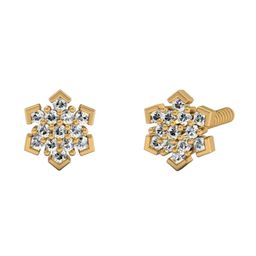 KUBERBOX 18KT Diamond Studded Stud Earrings-1.53 gm-35