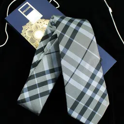 PELUCHE Grey & Purple Checked Broad Tie-image-16