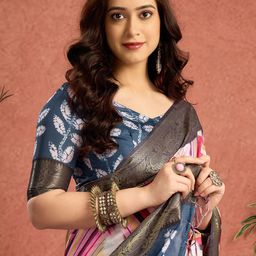 Sangria Geometric Printed Saree-image-9