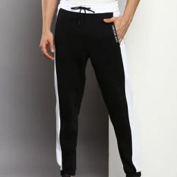 Calvin Klein Jeans Black Regular Fit Colour Block Joggers-picture-35