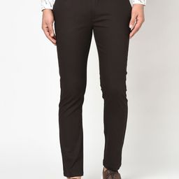 Blackberrys Men Brown Super B-95 Slim Fit Solid Regular Trousers-image-27