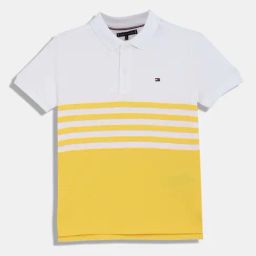Tommy Hilfiger Kids Star Fruit Yellow Colorblock Regular Fit Polo T-Shirt-image-71