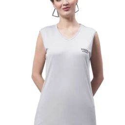 Vimal Jonney Light Grey Logo Print T-Shirt-image-77
