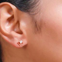 Mia by Tanishq 14k Gold Fine Geometric Diamond Earrings for Women-image-13