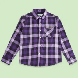 Pantaloons Junior Blue Cotton Chequered Full Sleeves Shirt-picture-30