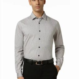 Van Heusen Grey Slim Fit Printed Shirt-image-83